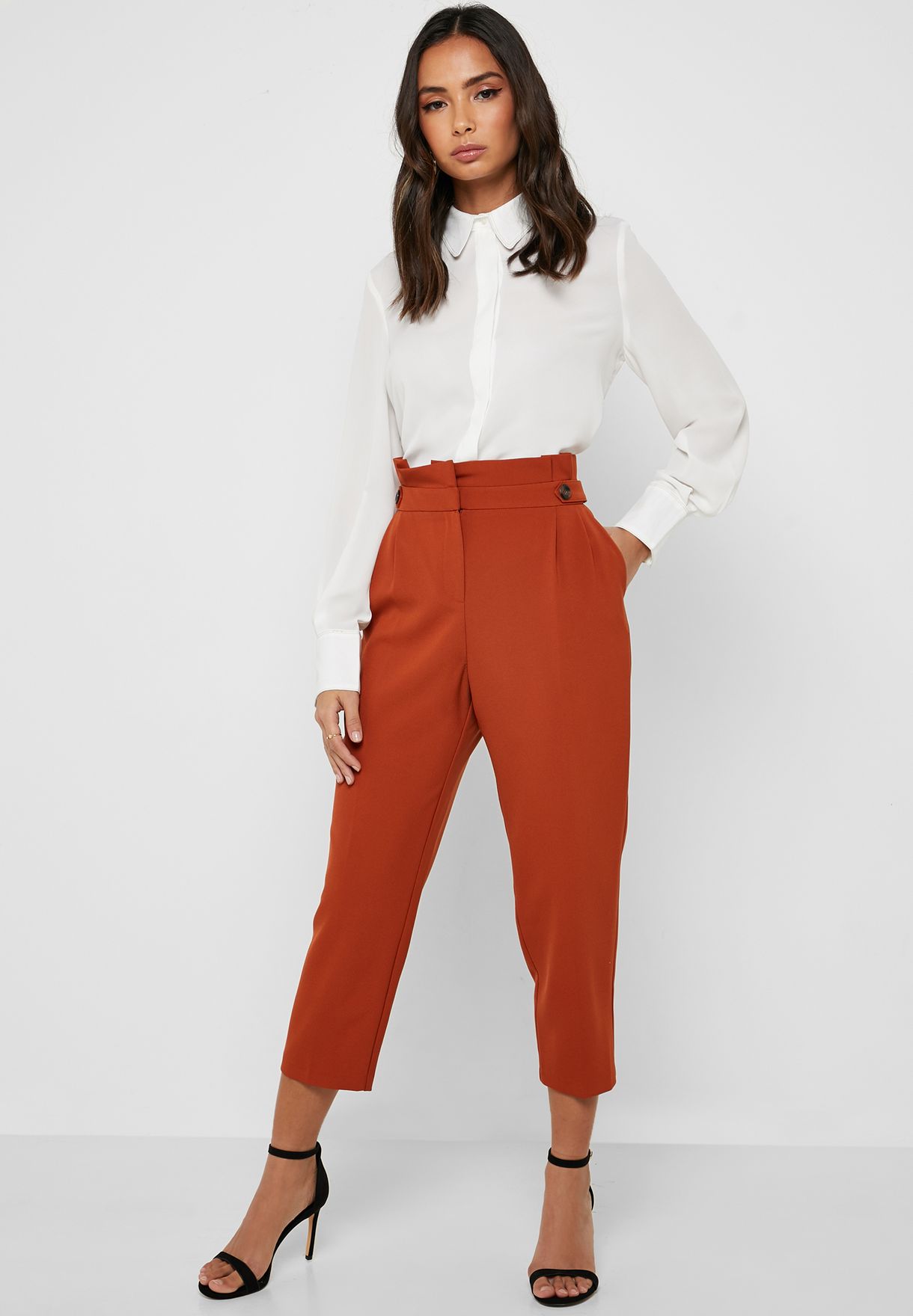 miss selfridge petite paperbag trousers