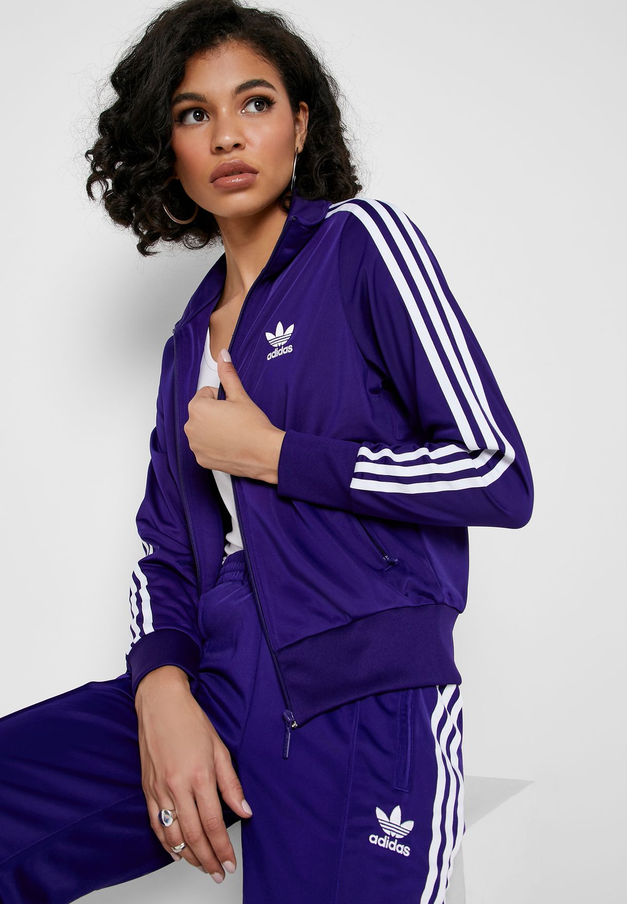 purple womens adidas tracksuit