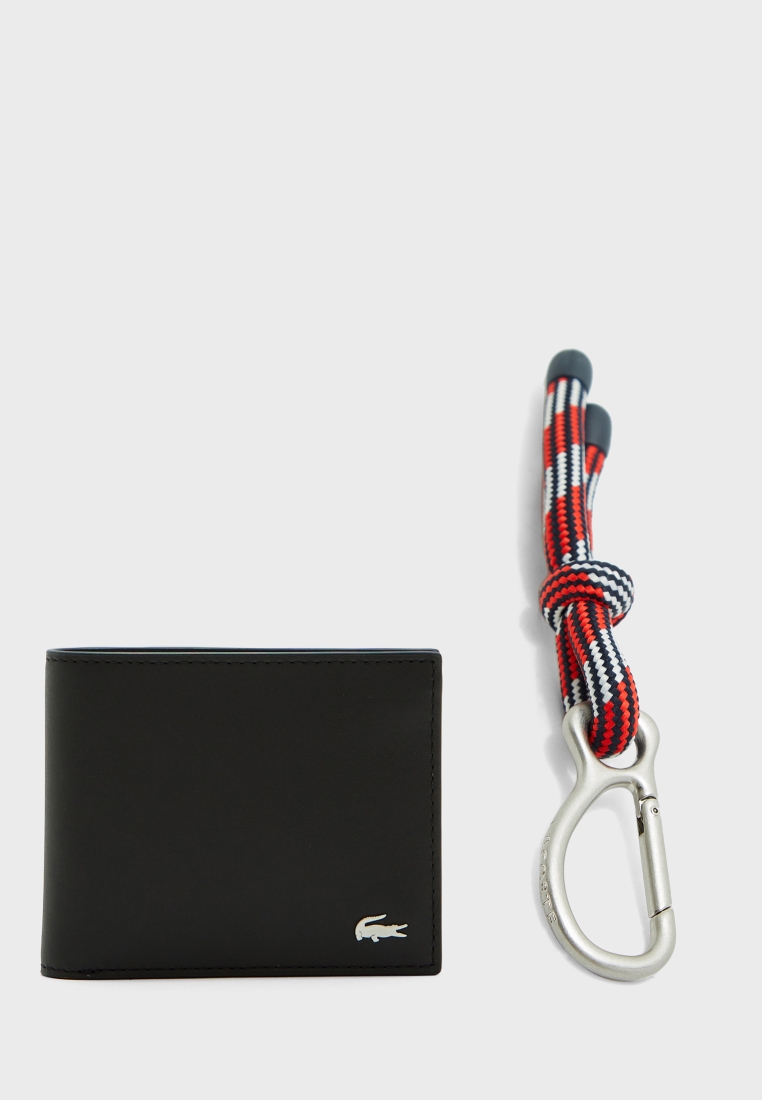 Buy Lacoste black Logo Wallet &amp; Keyring Set for Men in MENA, Worldwide