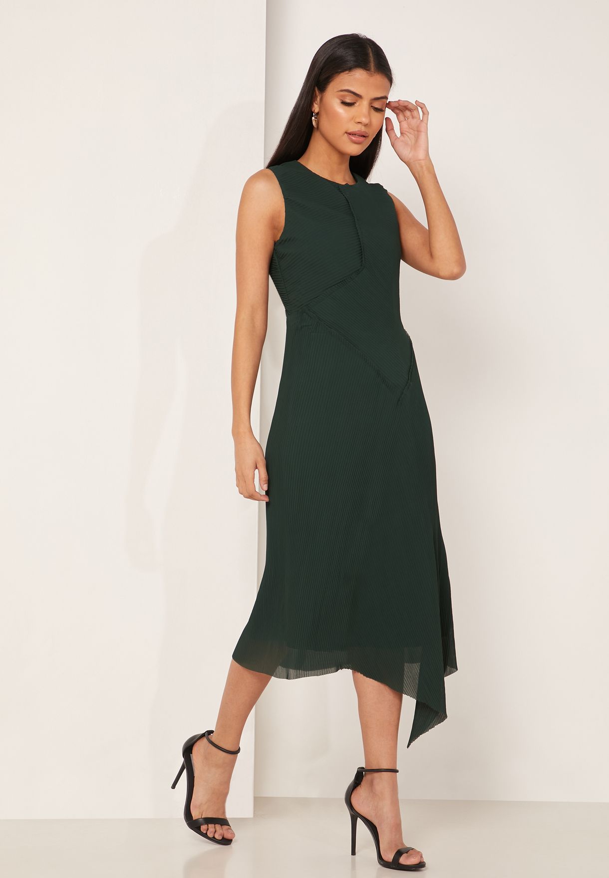 reiss dark green dress