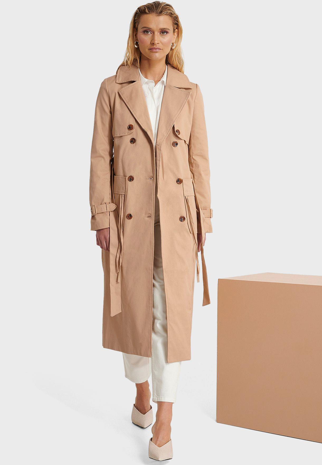 Belted Longline Trench Coat