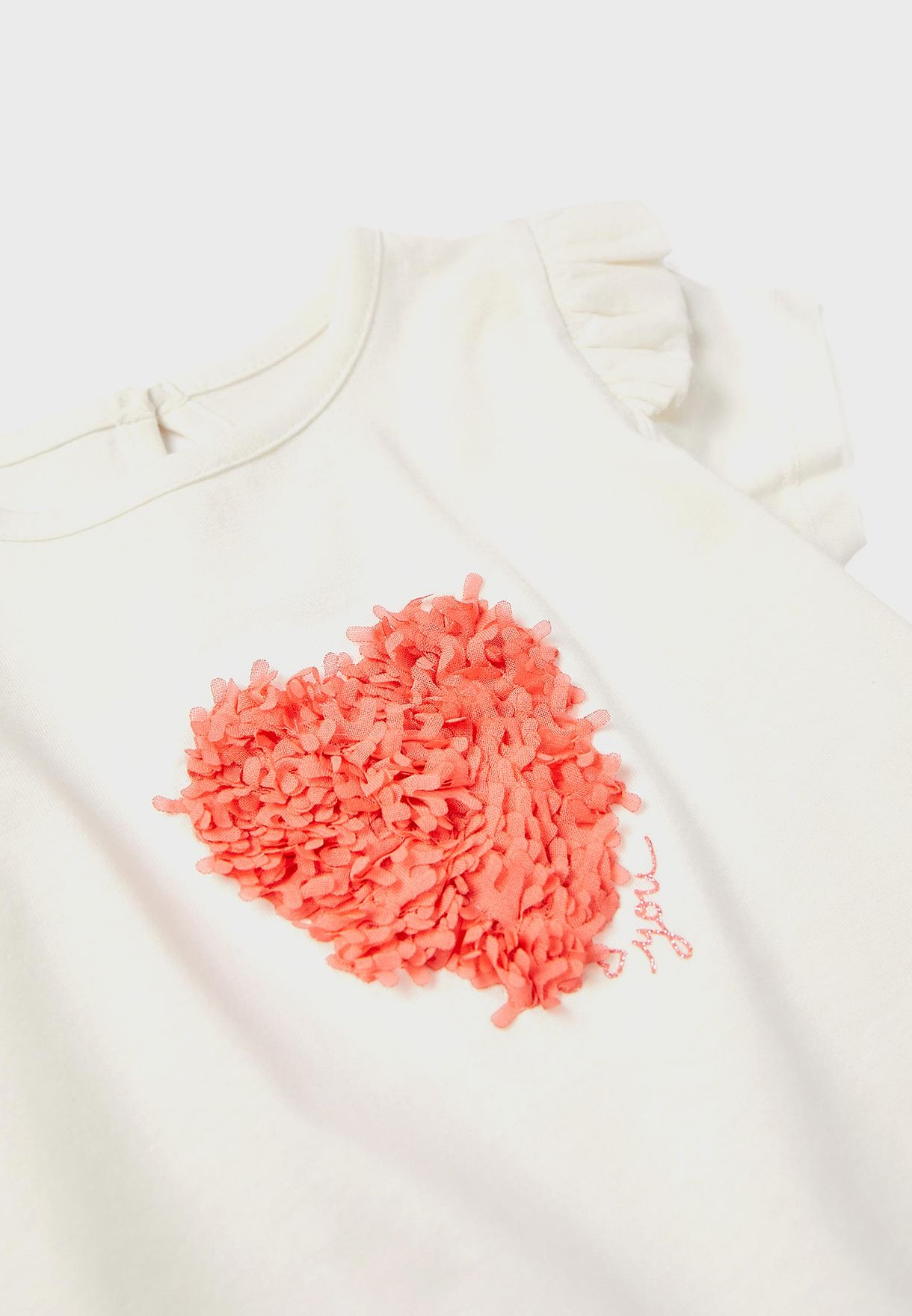 Infant Heart Detail Frill T-Shirt