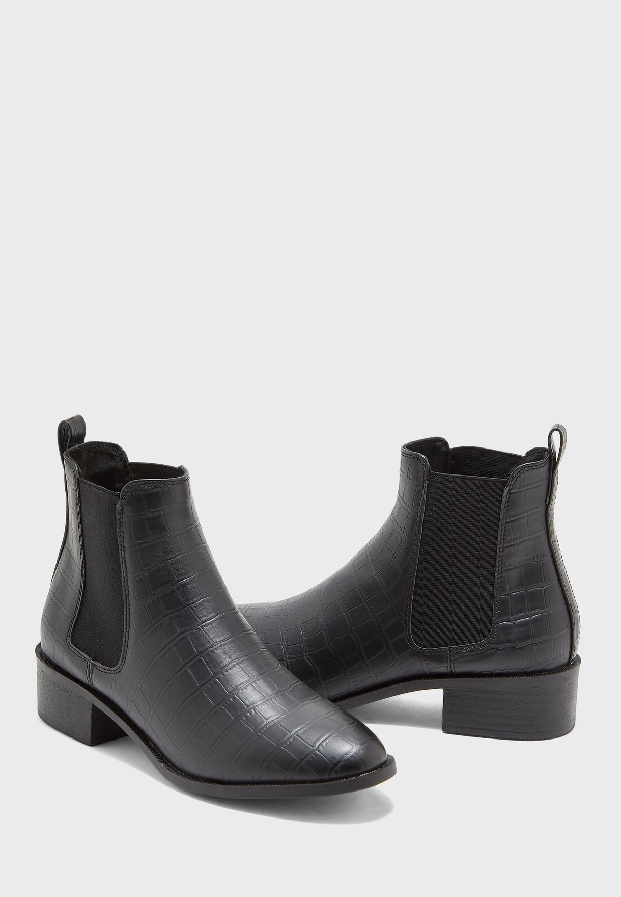 new look black croc boots