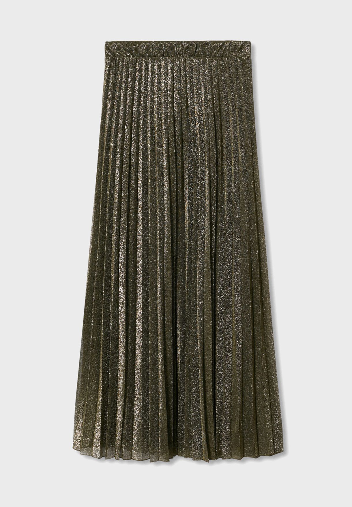Mesh Detail Midi Skirt