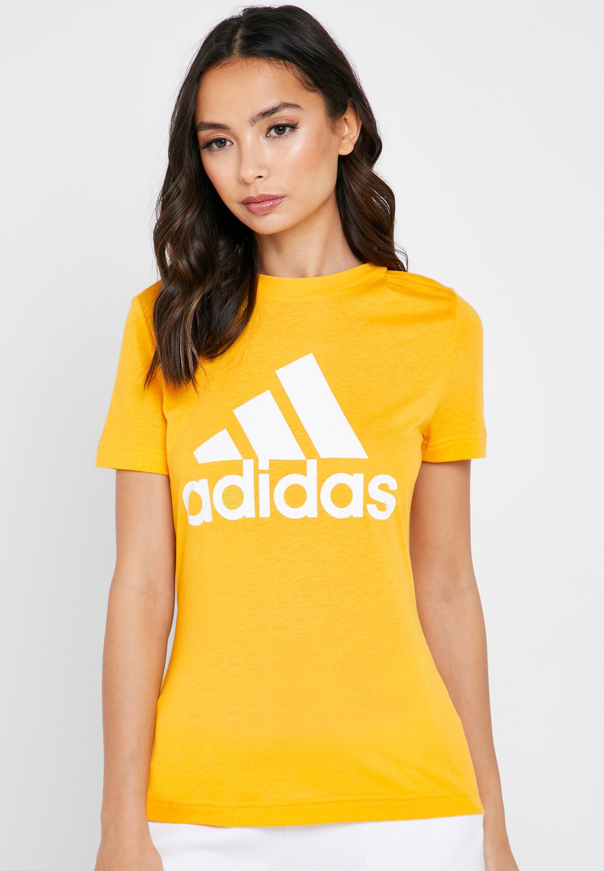 womens yellow adidas t shirt