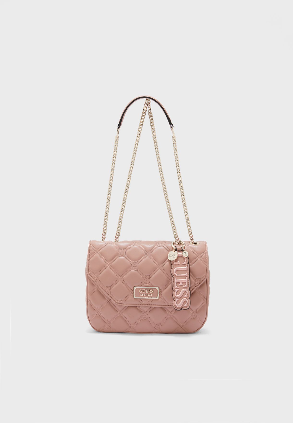 Shop Guess Pink Lolli Convertible Flap Crossbody Vg745019ros For