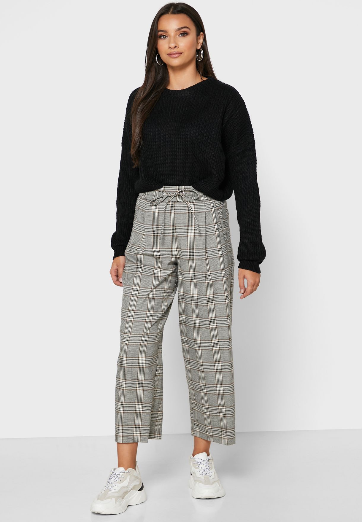 checked joggers womens