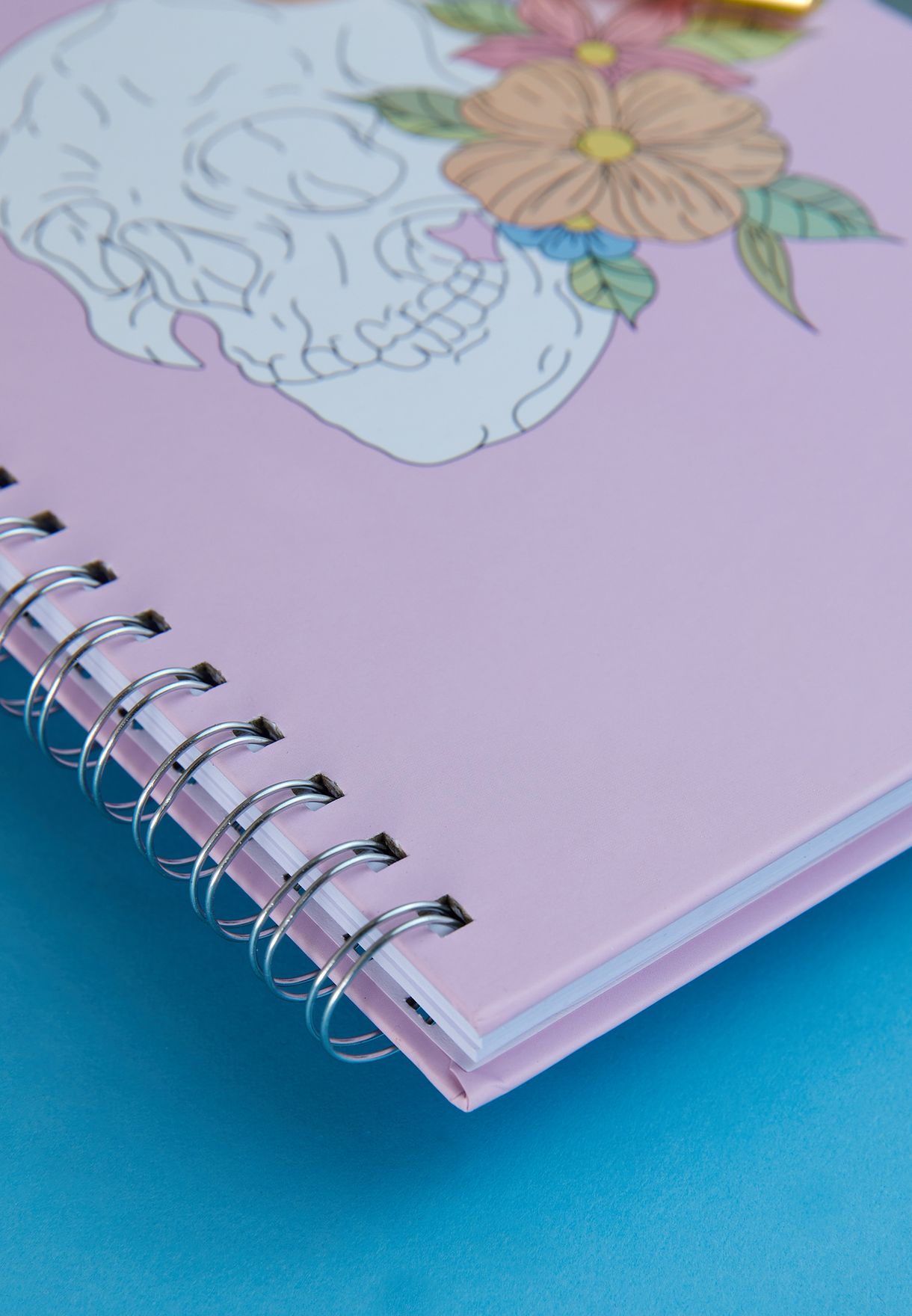 A4 Floral Skull Notebook