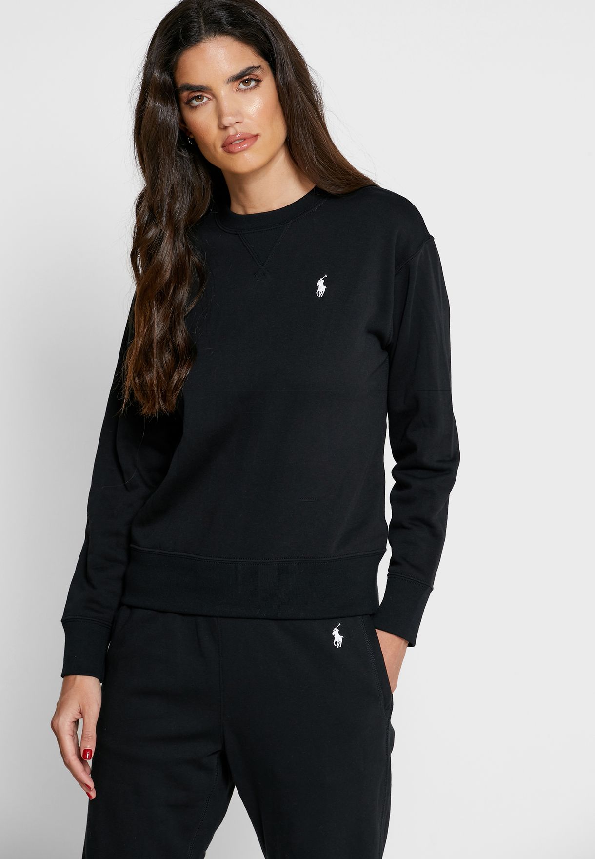 Buy Polo Ralph Lauren black Logo Cuff Sleeve Sweatshirt for Women in MENA,  Worldwide
