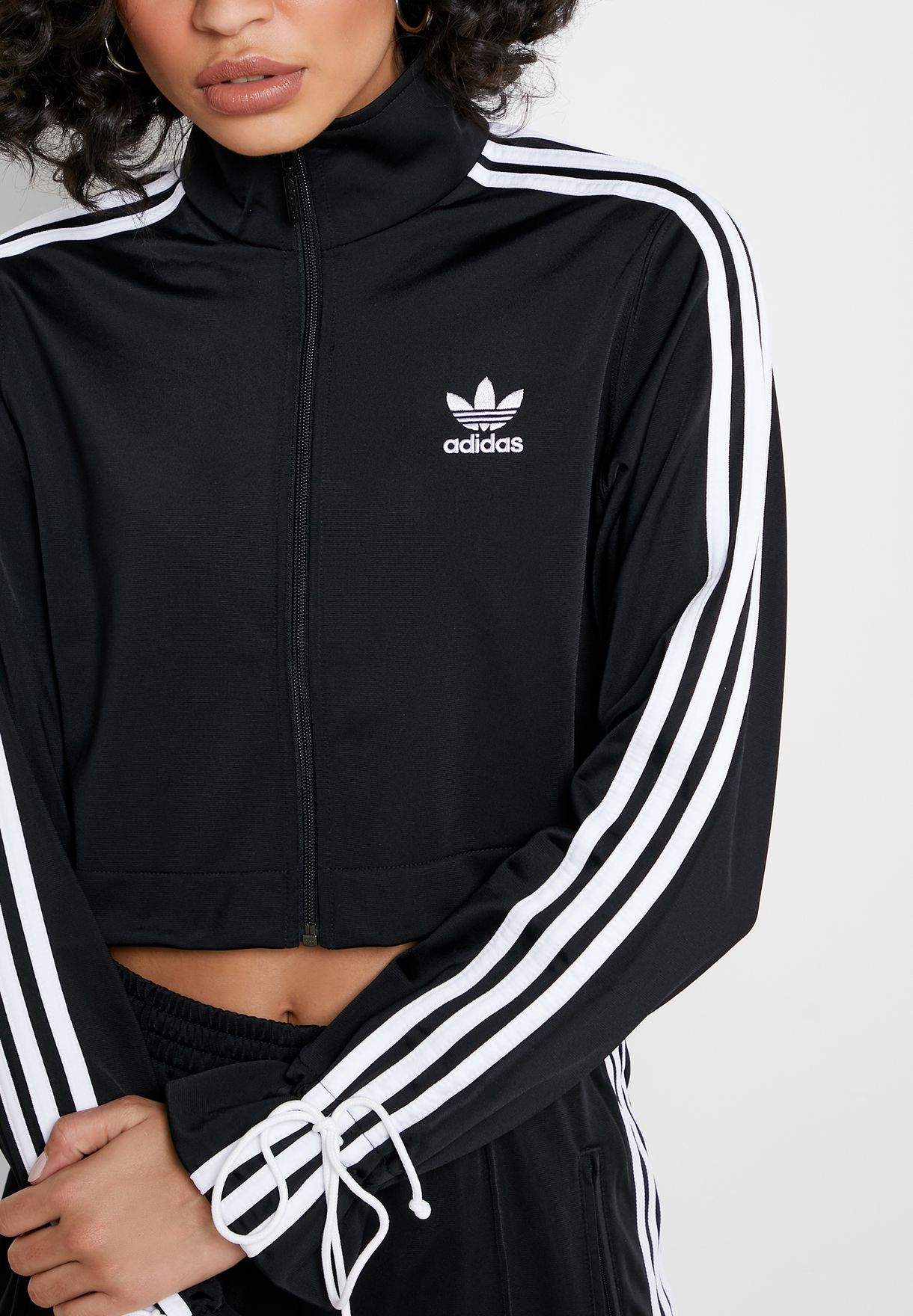 women's adidas striped track jacket