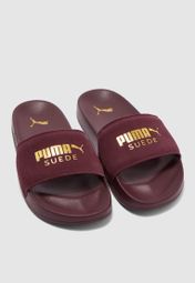 Buy PUMA burgundy Leadcat Suede Slides 