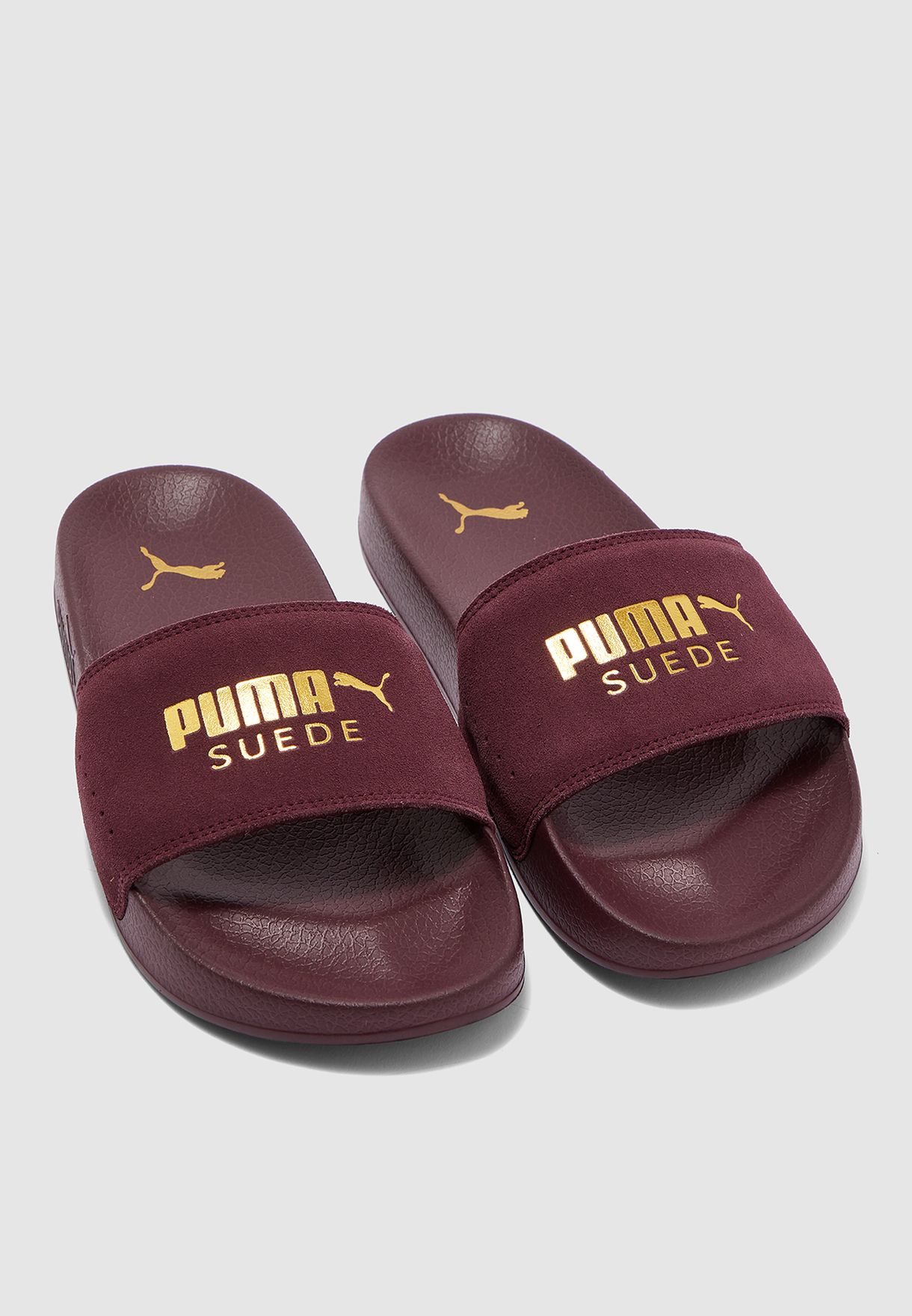 puma slides maroon