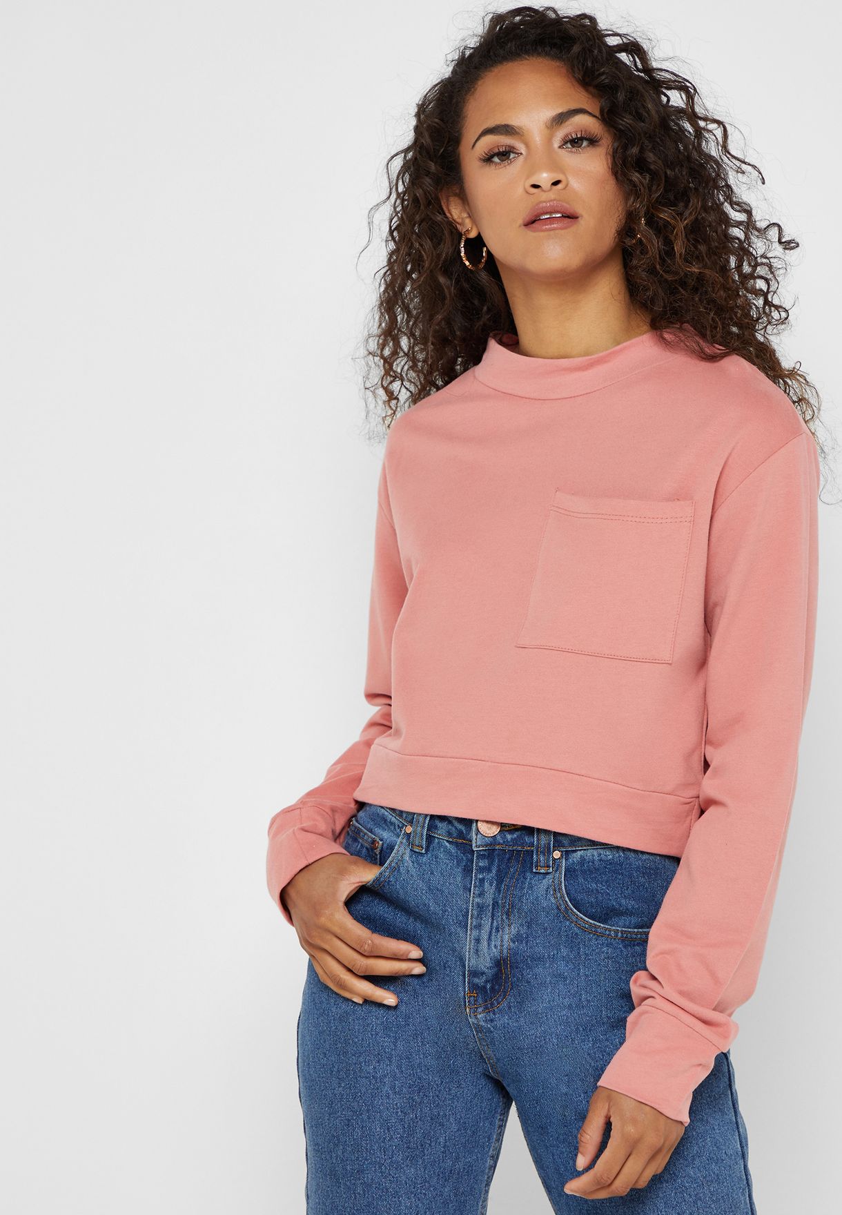 cropped above chest hoodie