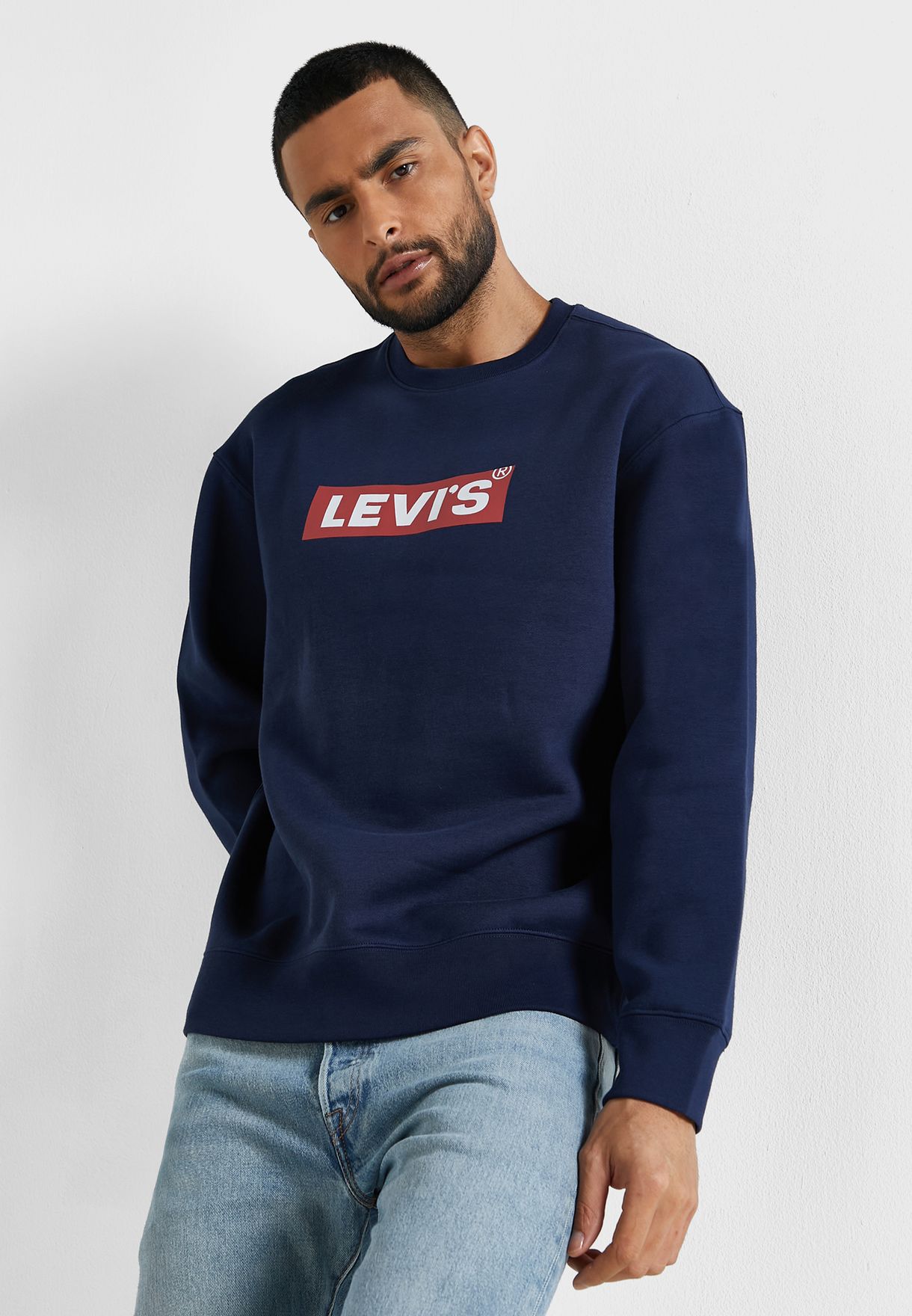 Buy Levis navy Logo Print Sweatshirt for Men in Kuwait city, other cities