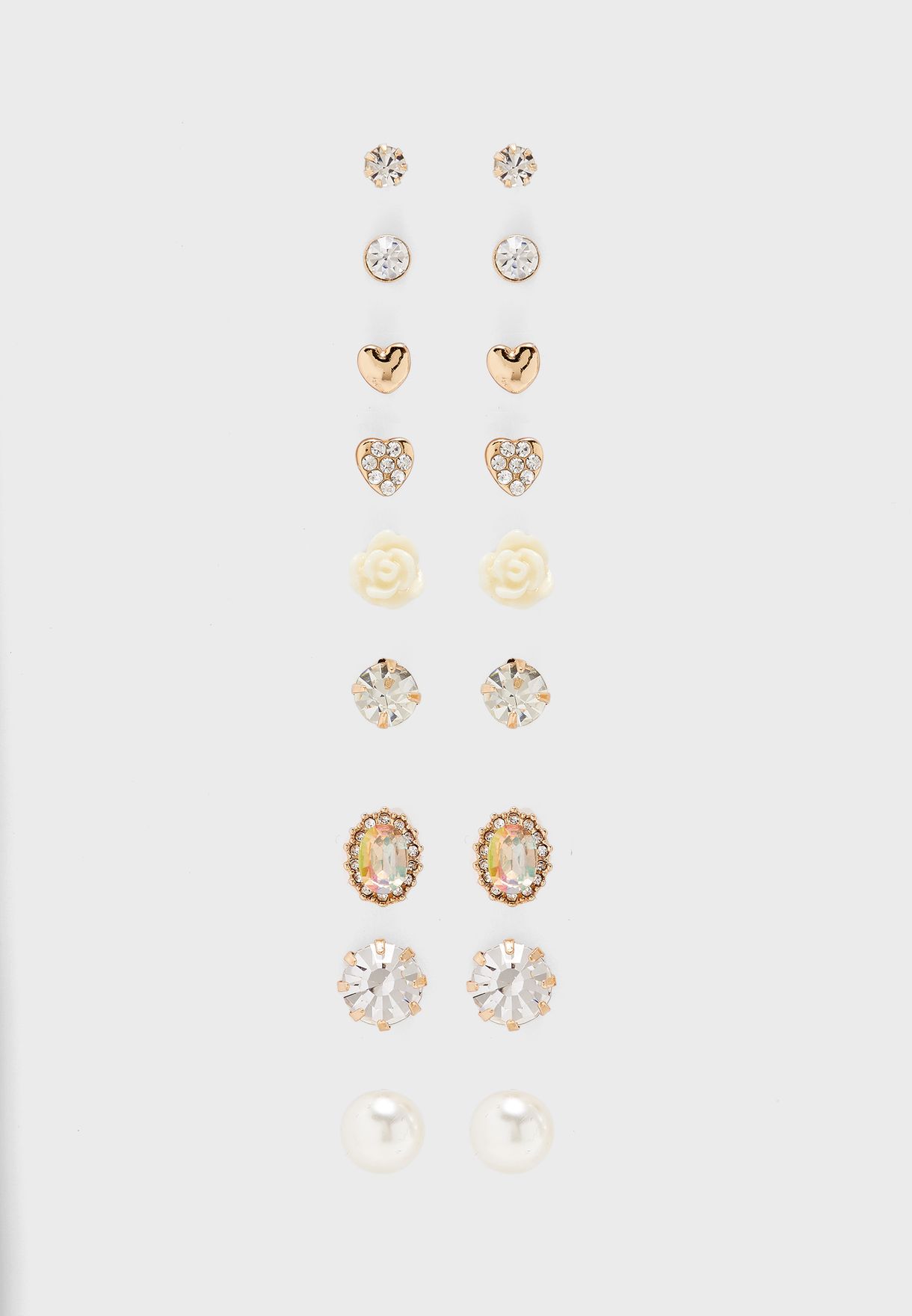 gold Multipack Assorted Stud Earrings 