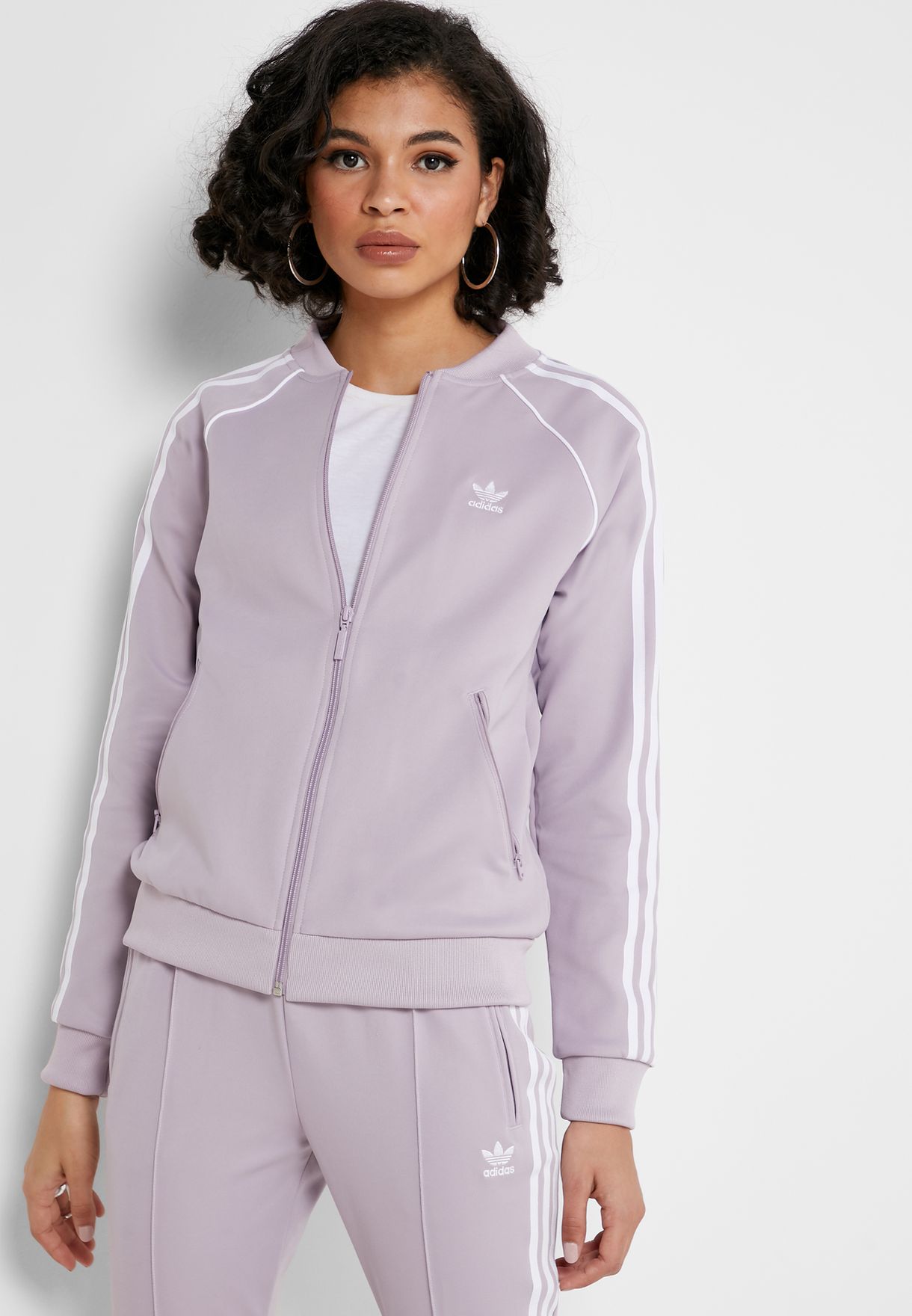 womens purple adidas track jacket