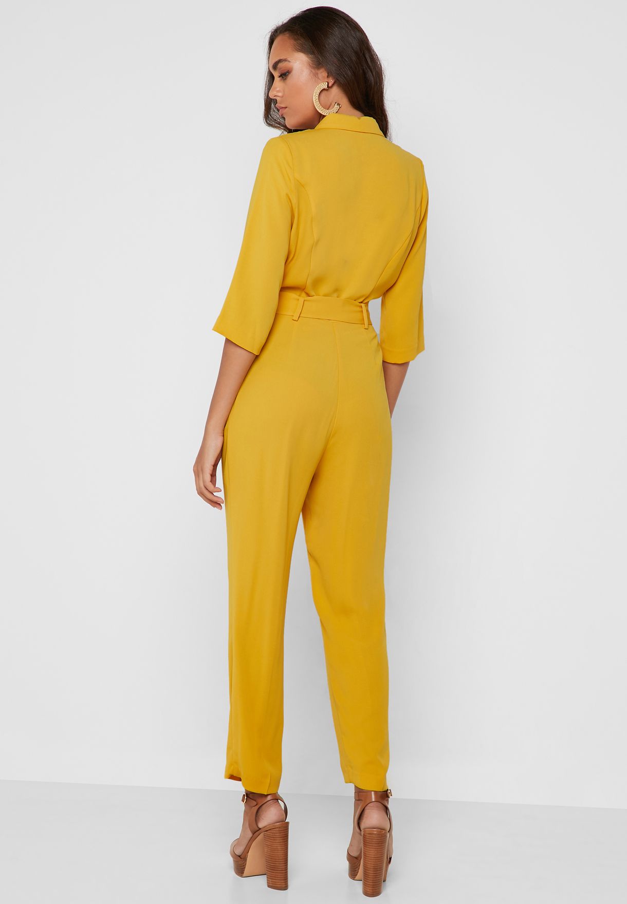 miss selfridge yellow jumpsuit