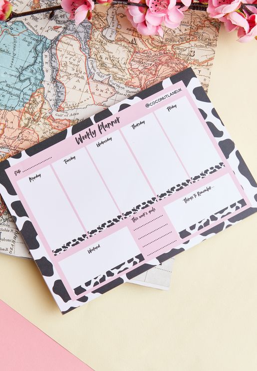 A5 Cow Print Weekly Planner
