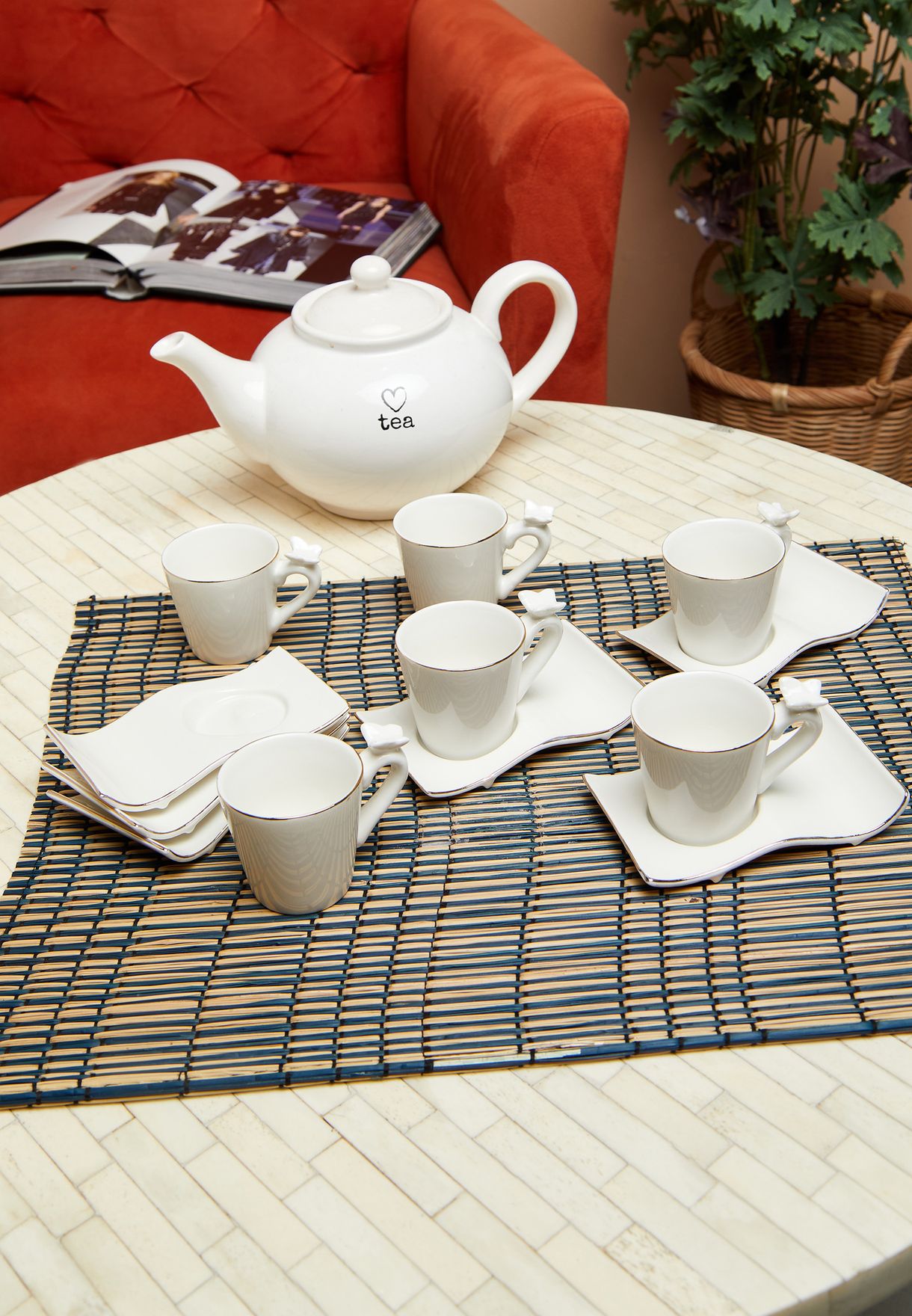 Set Of 6 Espresso Mugs And Saucers