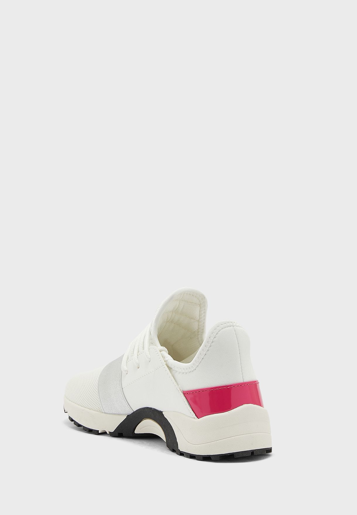 Elastic Detail Lace Up Sneaker
