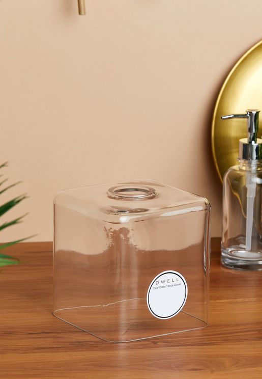 Clear Glass Tissue Box Cover