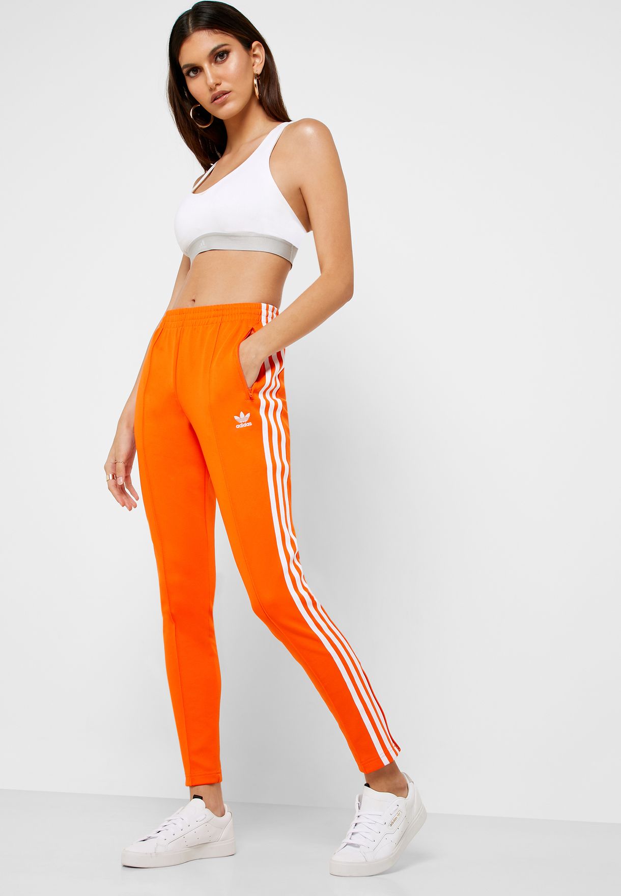 womens orange adidas pants