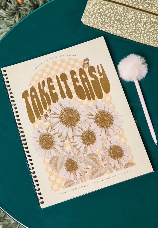 A4 Take It Easy Sunflowers Notebook
