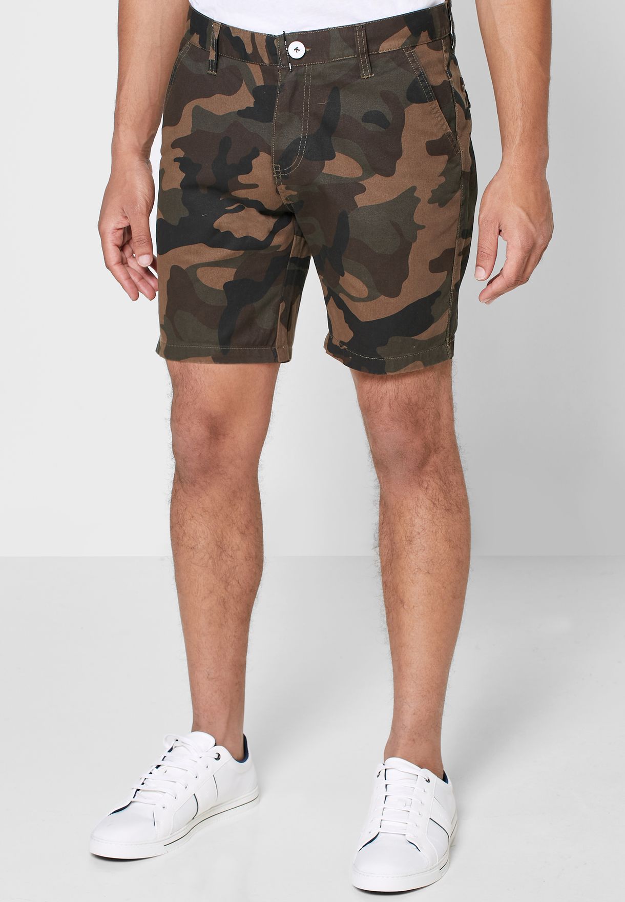 camo print shorts