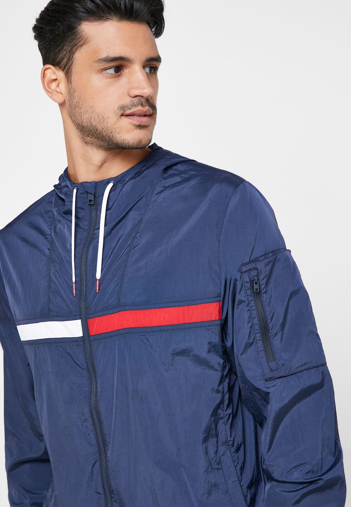 Buy Tommy Hilfiger navy Regular Fit Windbreaker Jacket for Men in ...