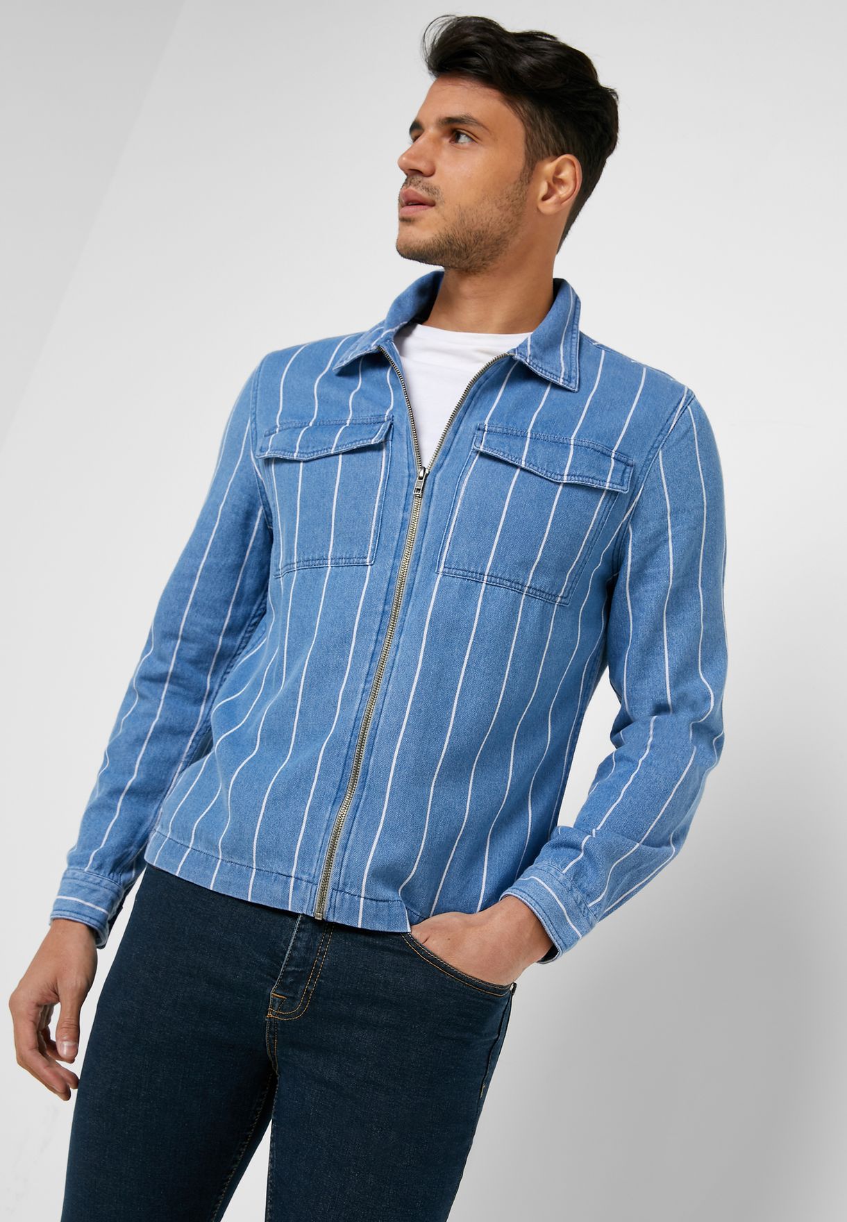 new look mens denim shirt