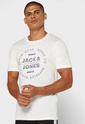 JACK & JONES Jprdenim Blu Tee SS Crew Neck T-Shirt Uomo