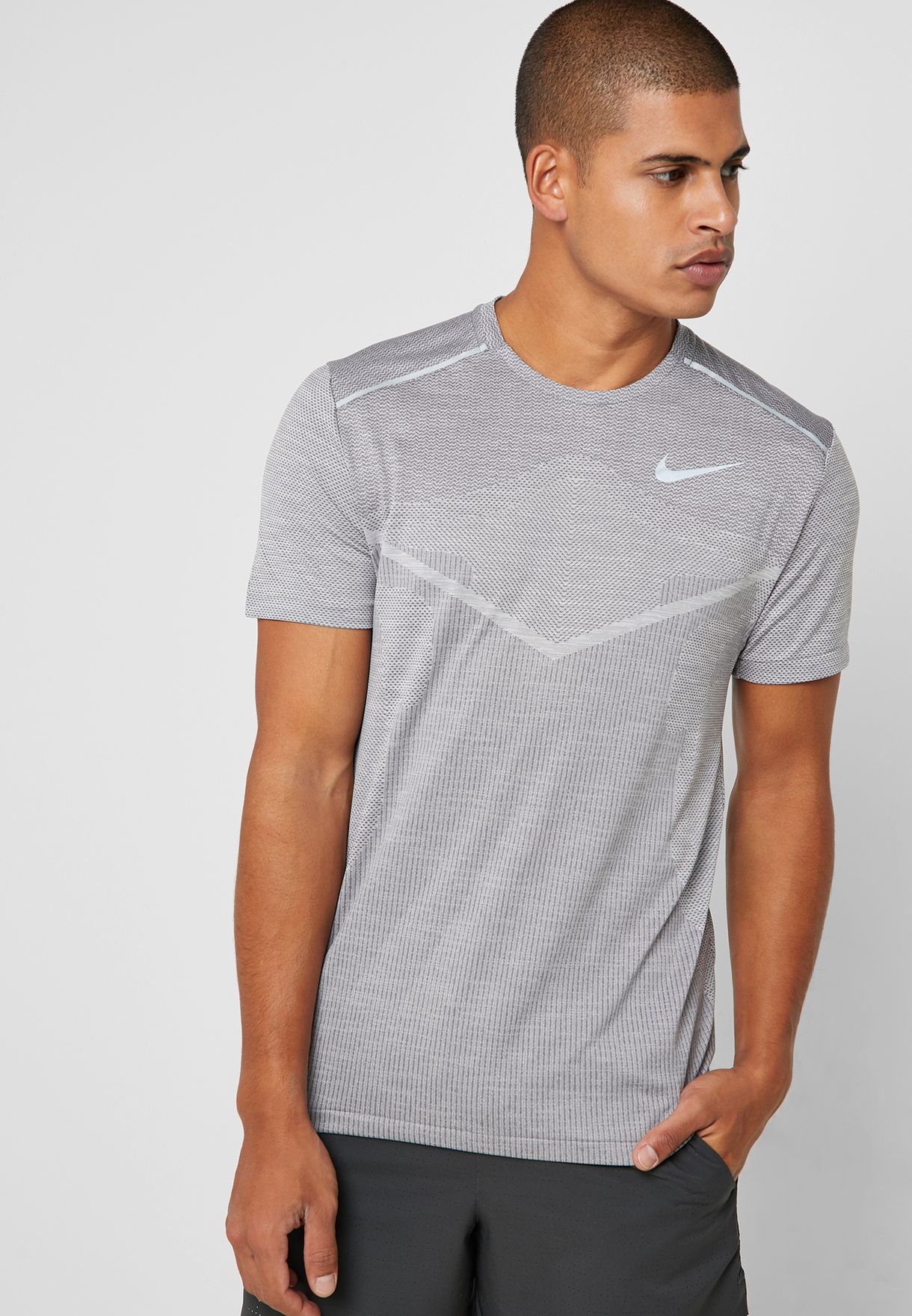 Buy Nike grey TechKnit Ultra T-Shirt 
