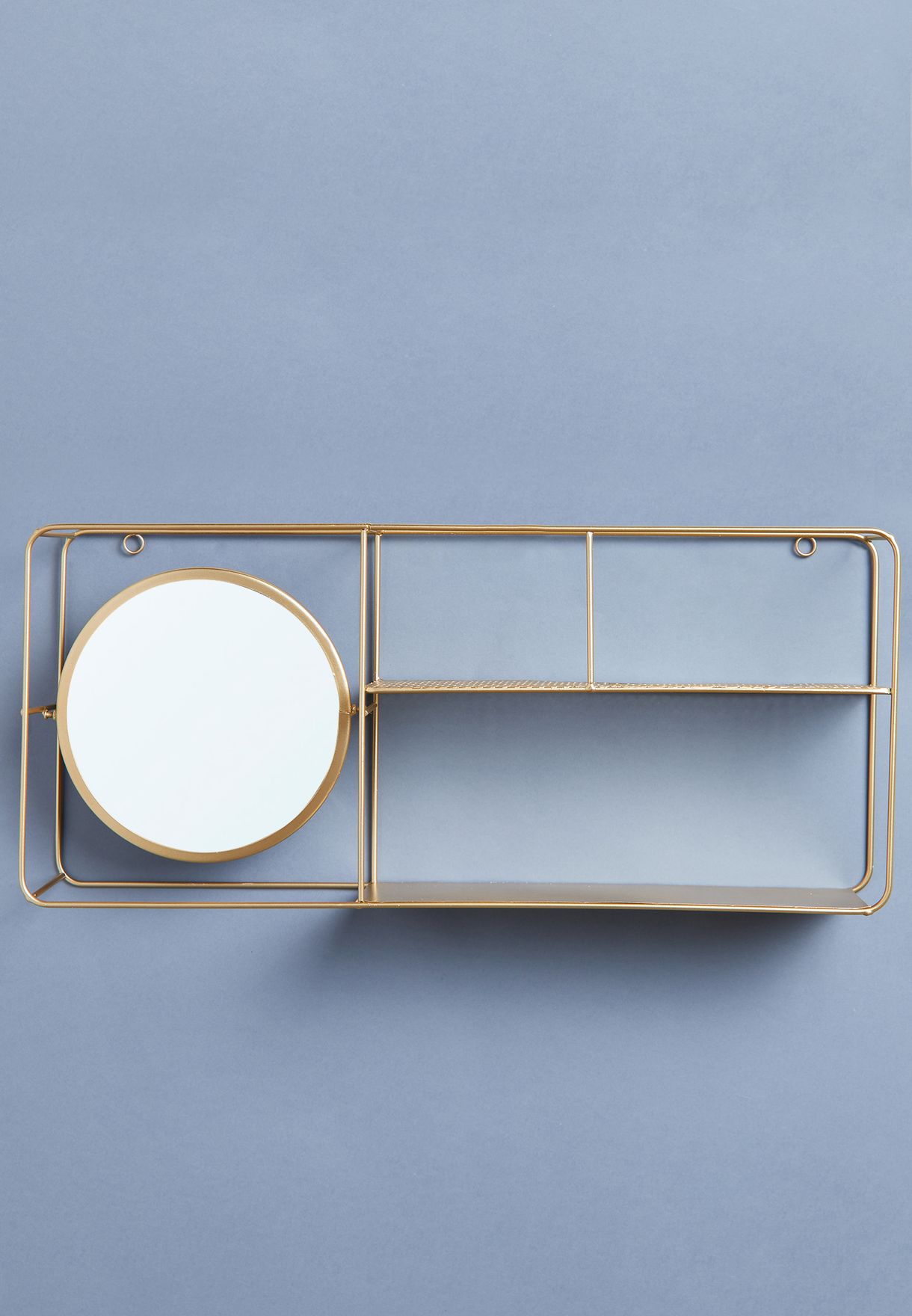 Gold Wire Shelf With Mirror