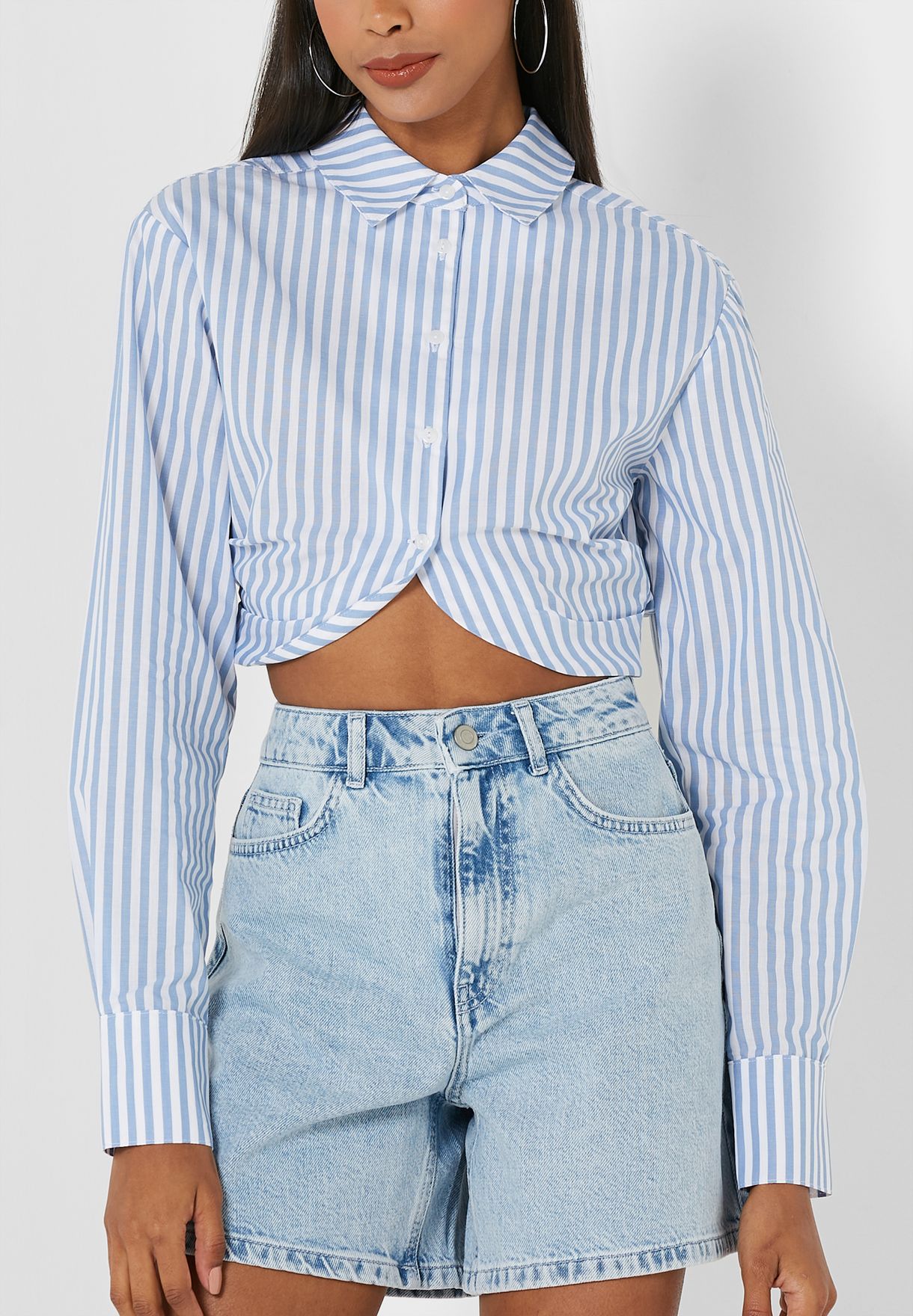 Striped Crop Shirt