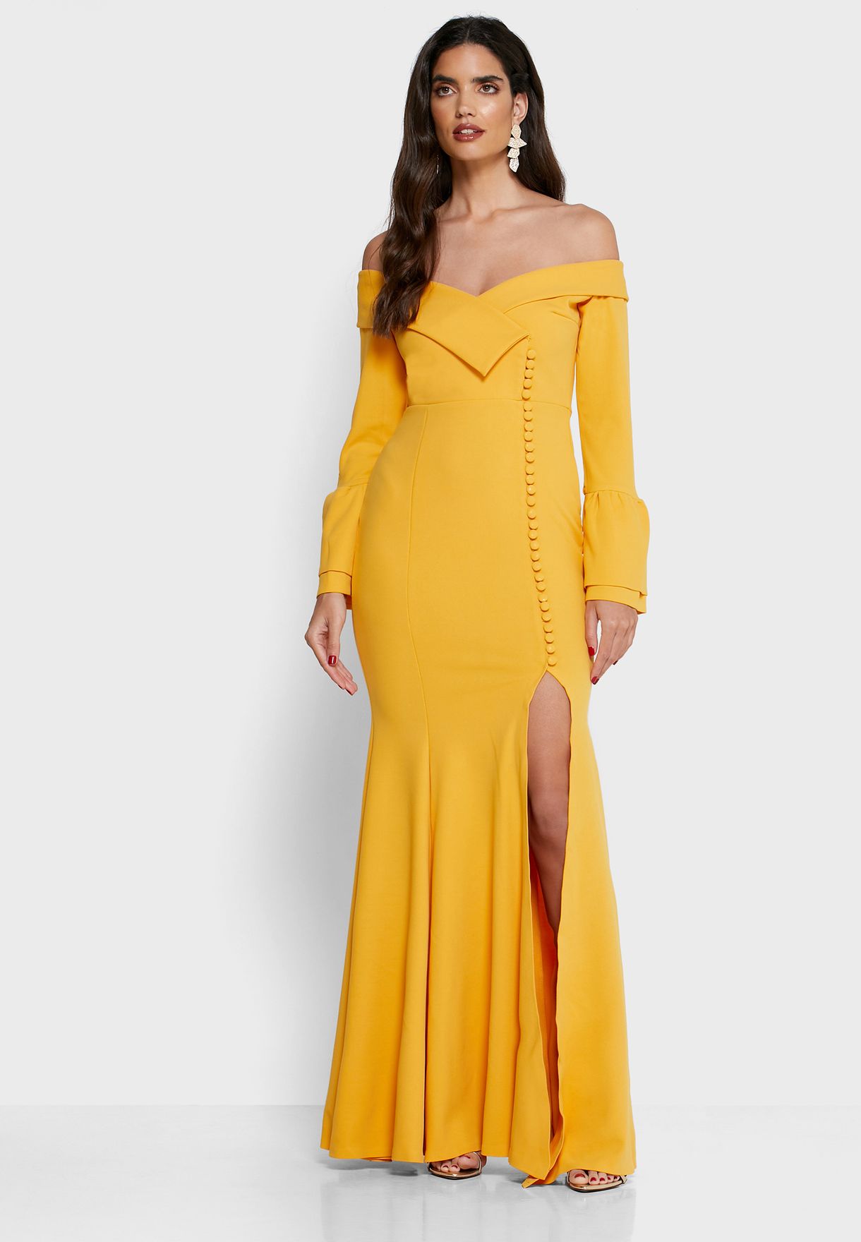 bardot slit dress