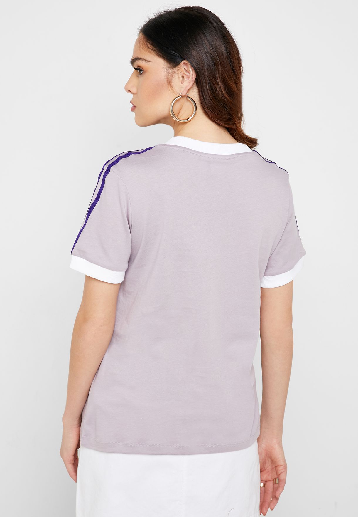 Buy adidas Originals purple 3 Stripe T-Shirt for Women in MENA, Worldwide |  EJ9016