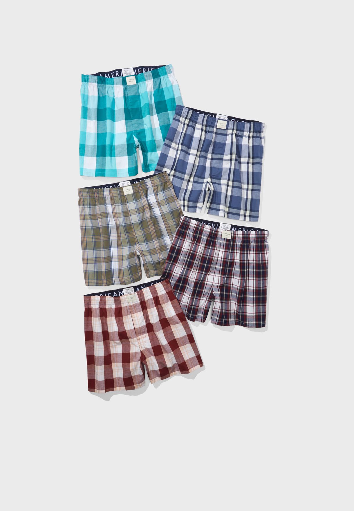 5 Pack Checked Boxers