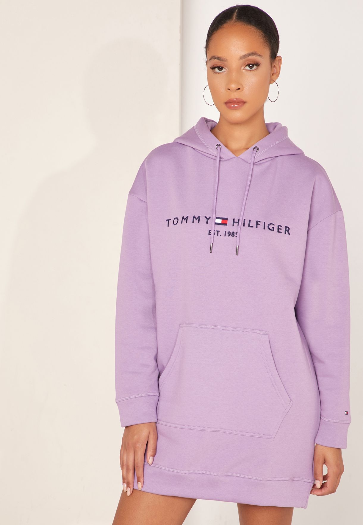 Tommy Hilfiger purple Logo Hooded Dress 