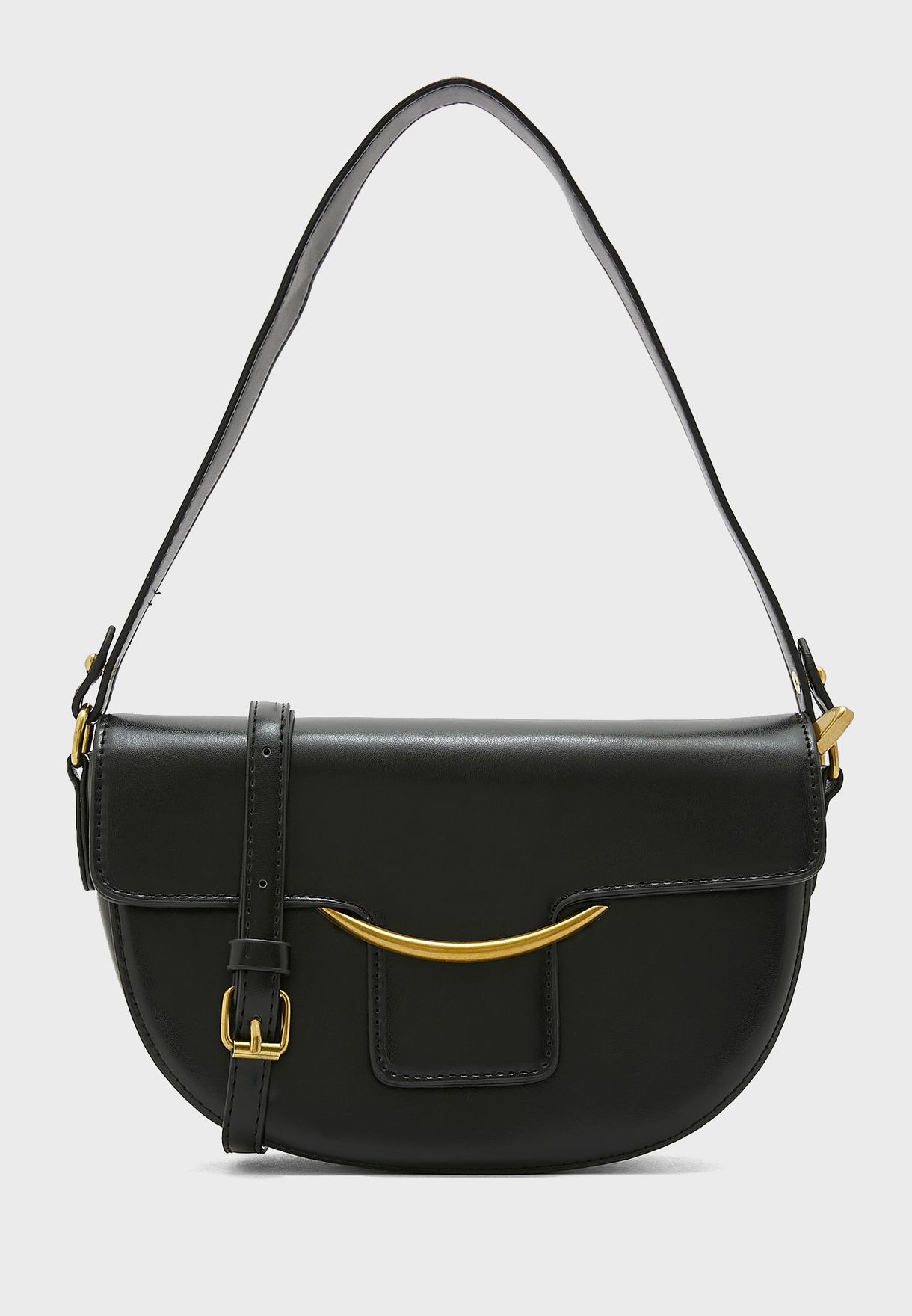 Minimal Handbag With Long And Short Straps