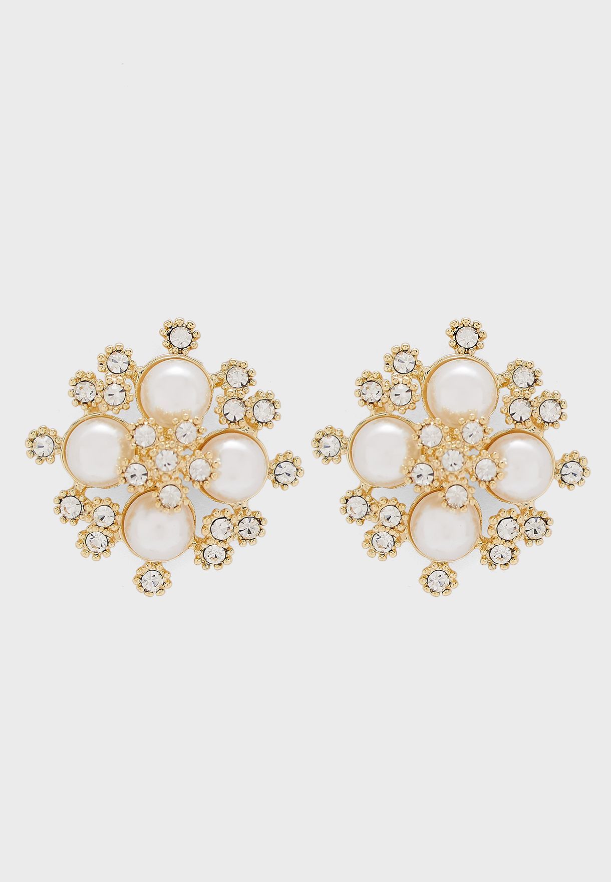 Buy Chi Chi London gold Stone Stud Earrings for Women in Dubai, Abu Dhabi