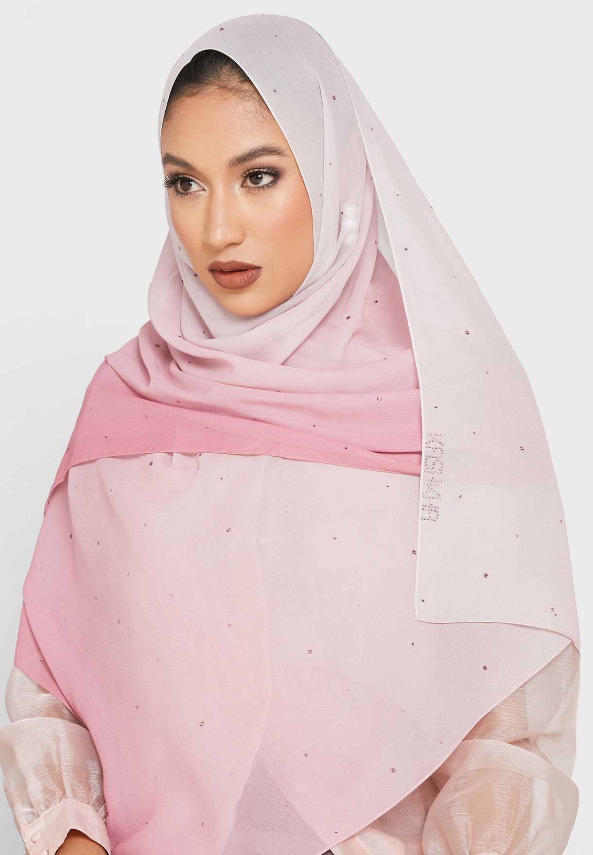 Chiffon Hijab Shaded With Stone