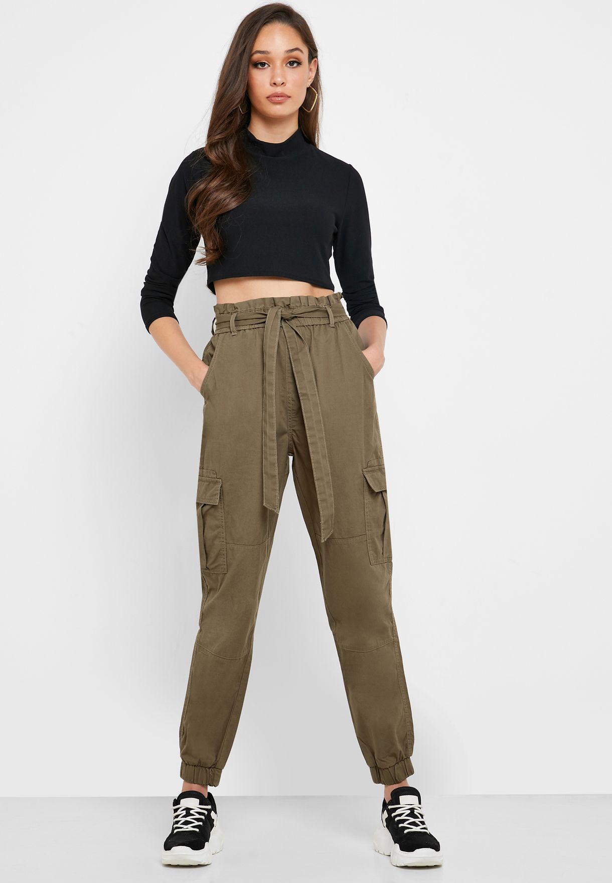 leather look cargo pants