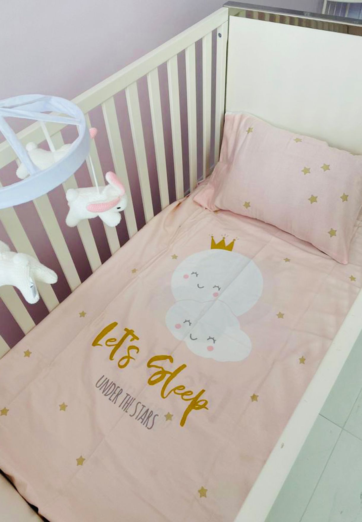 Crib Size Let`s Sleep Star Organic Reversible Duvet Cover Set