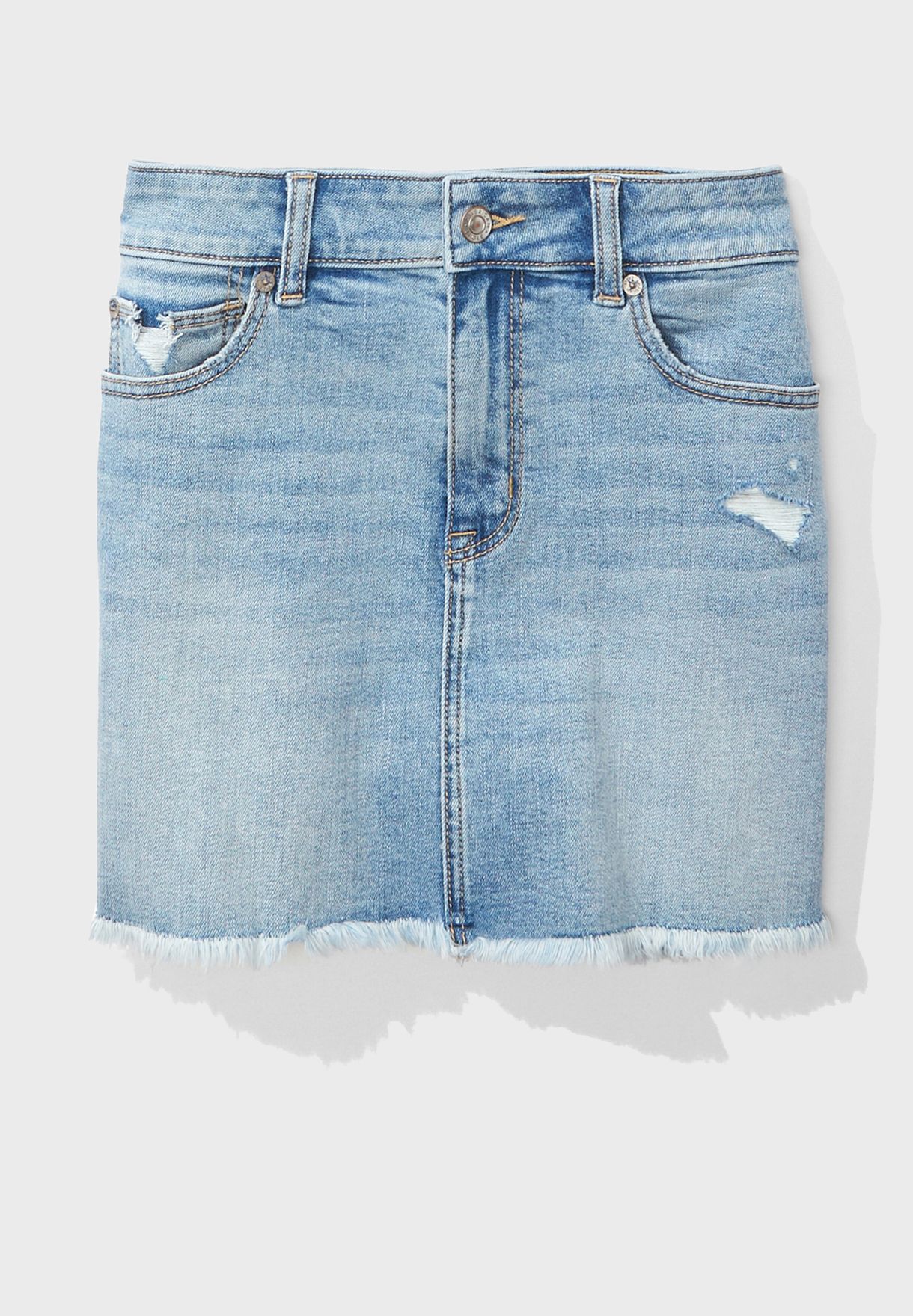 Buy American Eagle blue Ripped Skirts for Women in Riyadh, Jeddah