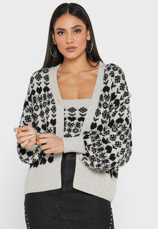 Printed Knitted Cardigan