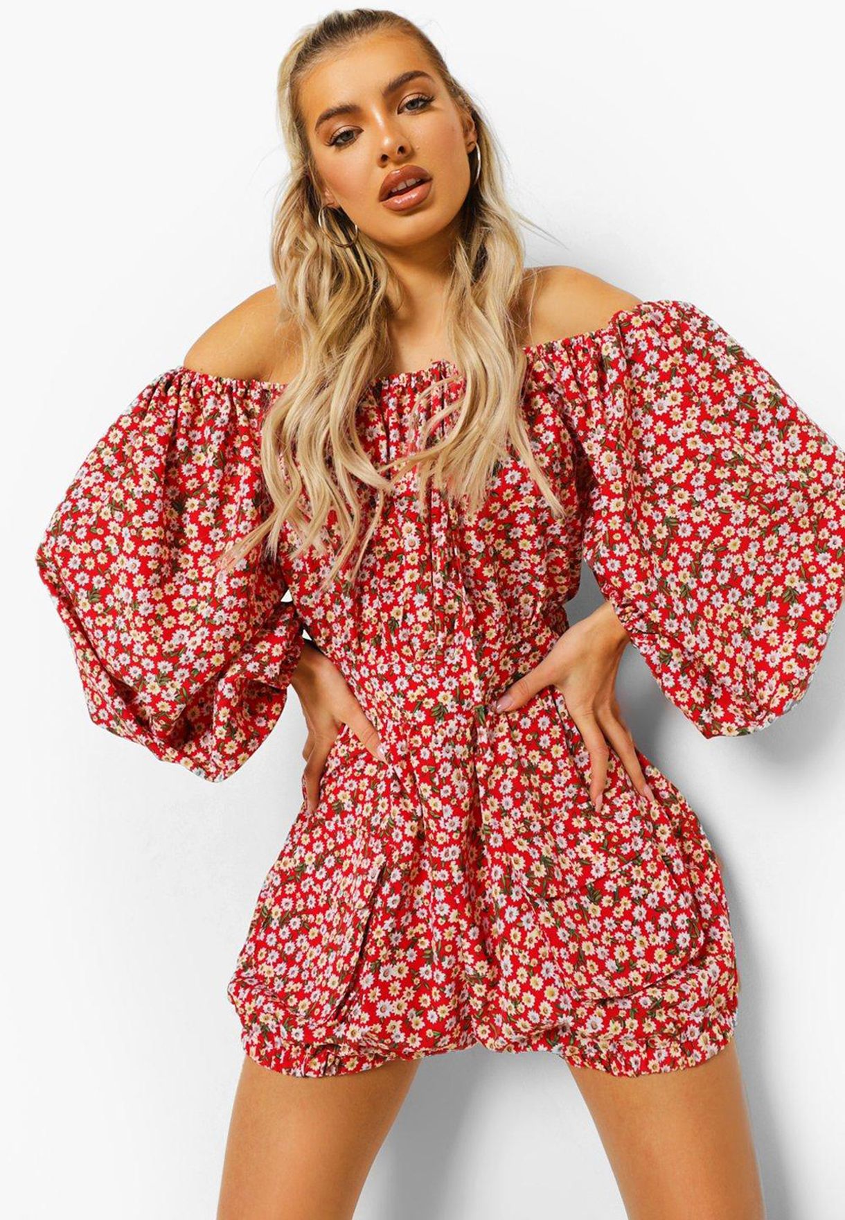 balloon sleeve playsuit