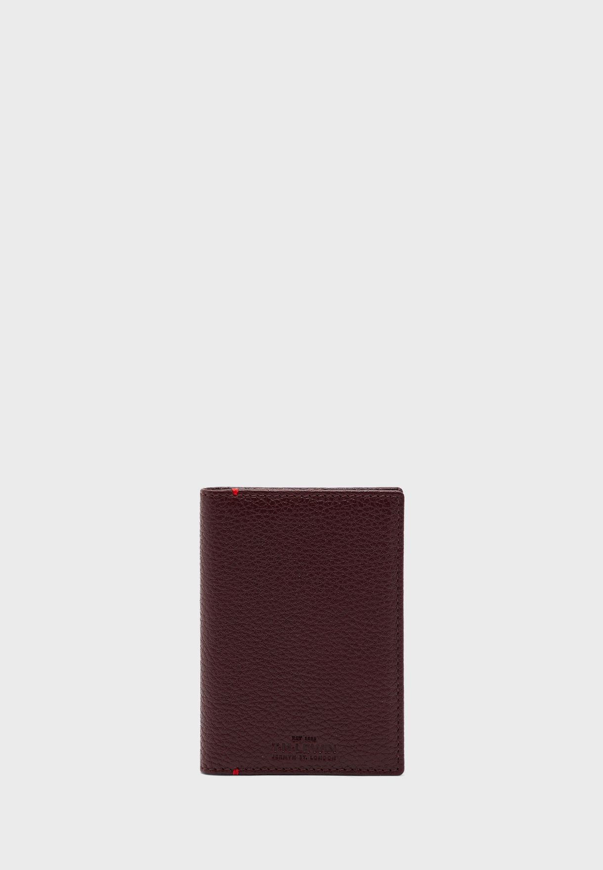 T.M.Lewin Mens Leather Bifold Cardholder Brown 