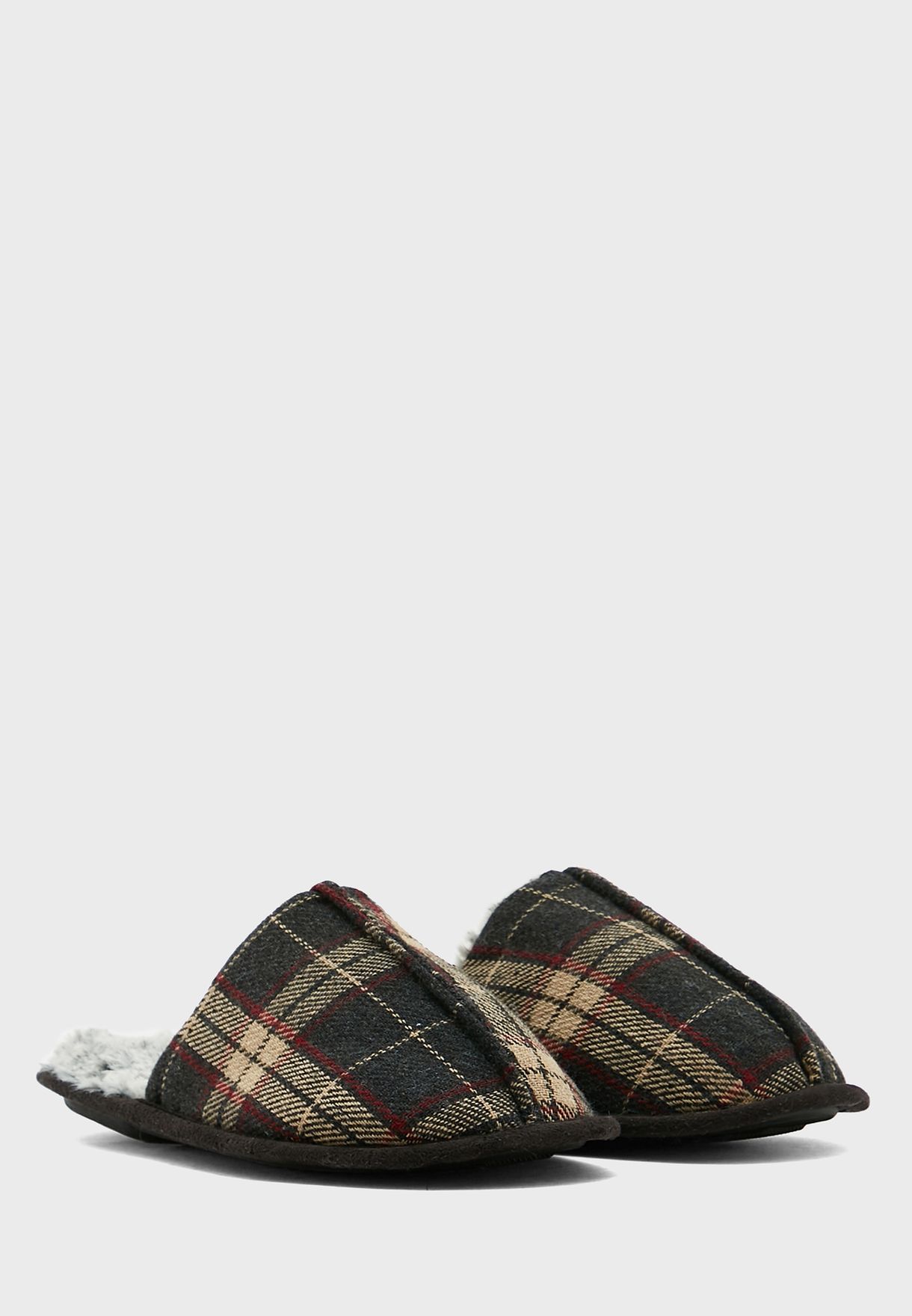 Check Print Soft Bedroom Slippers