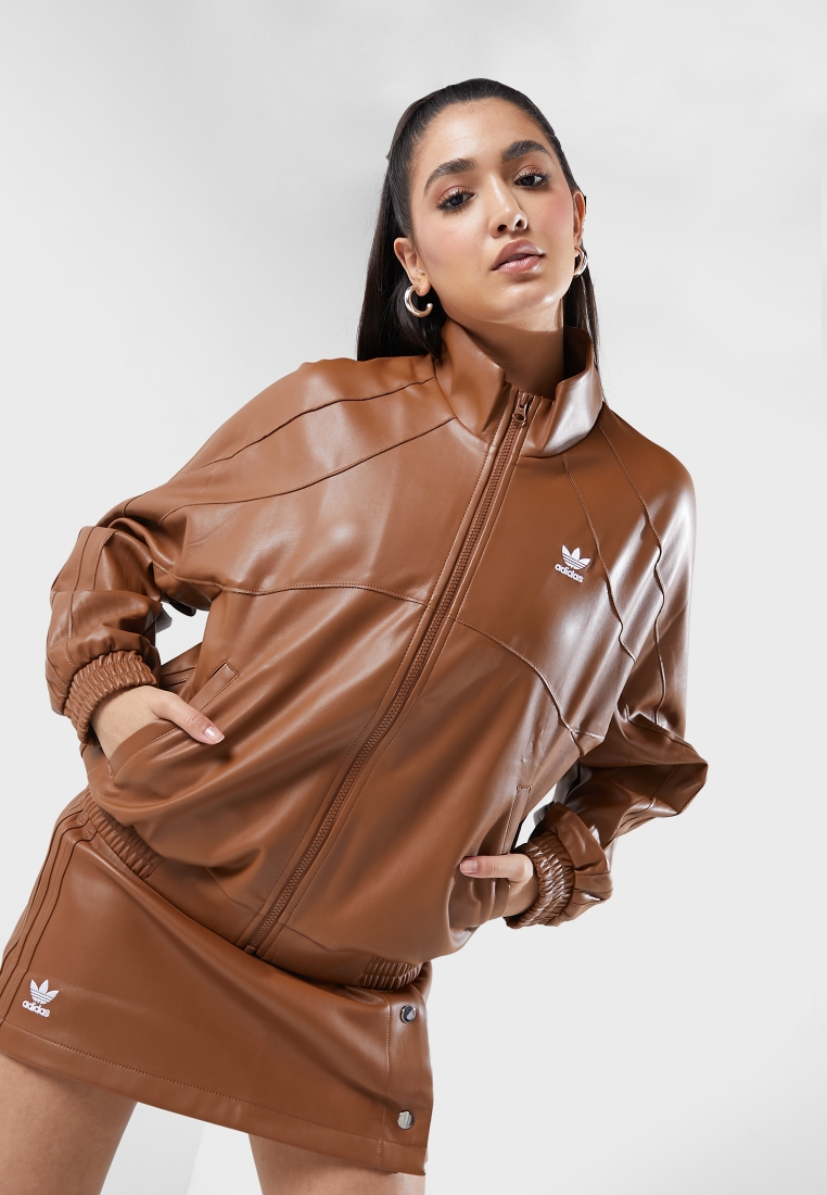 Buy adidas Originals brown Faux Leather Jacket for in MENA, Worldwide