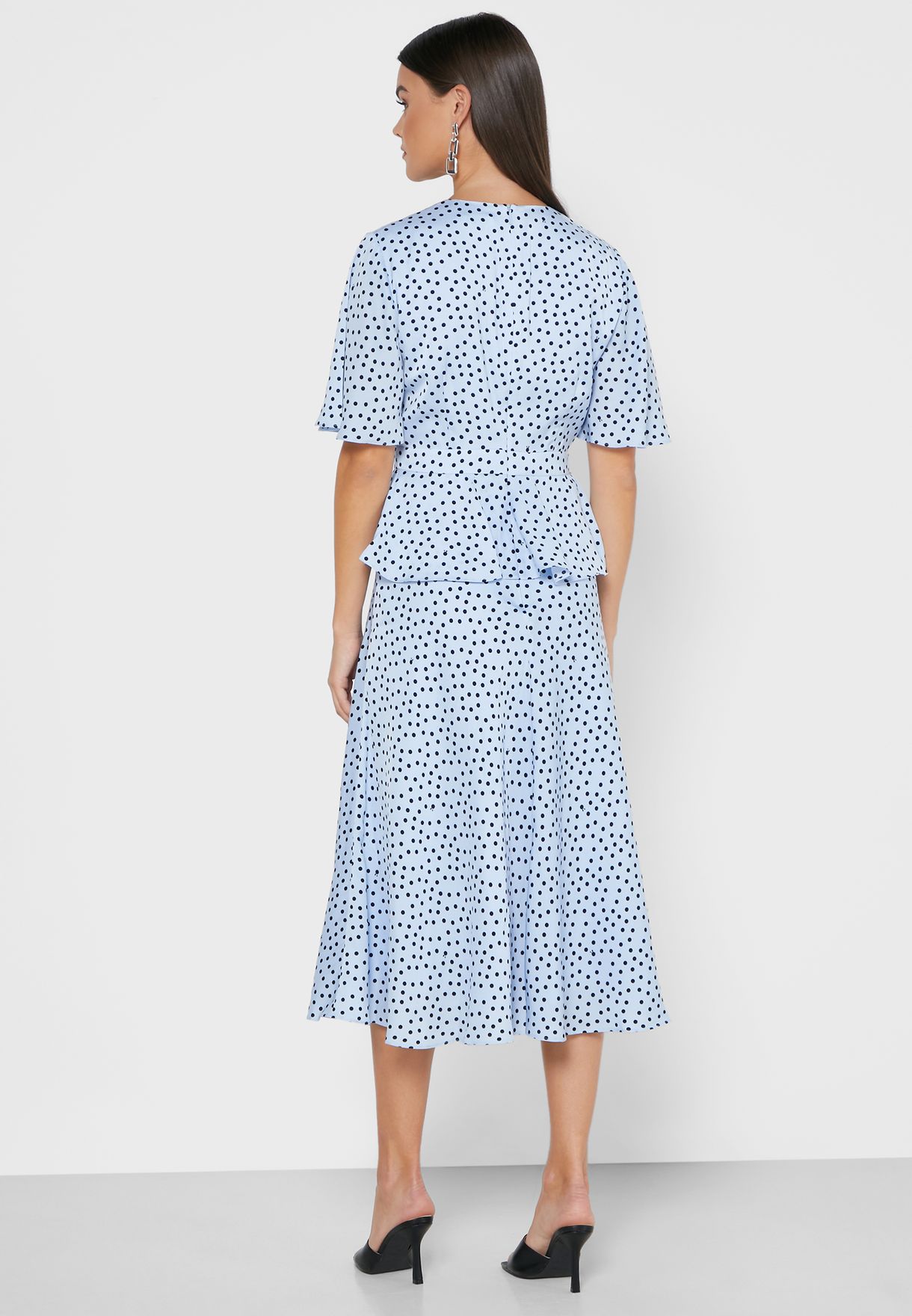 ted baker blue polka dot dress